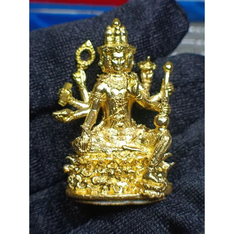 🪔 Phra Phrom "Phrom Ban Dal Chok" Fortune Edition – 2018 Golden Power Amulet with Sacred Takrut