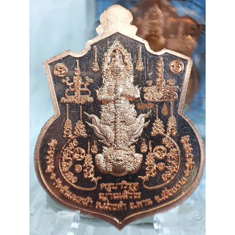🦅 “Double Divine Deities” Coin – Garuda & Lord Vesuwanna Royal Kathina 2018 Edition, Wat San Ma Mao, Chiang Rai (Copper Fire-Surface Finish)