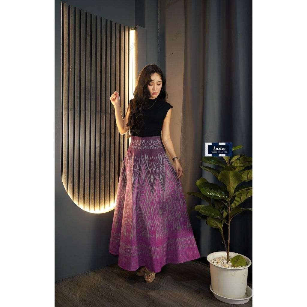 New Two-Tone Cotton Pleated Skirt for Women – High Waist Design with Zipper Back | Sizes S–XL Available