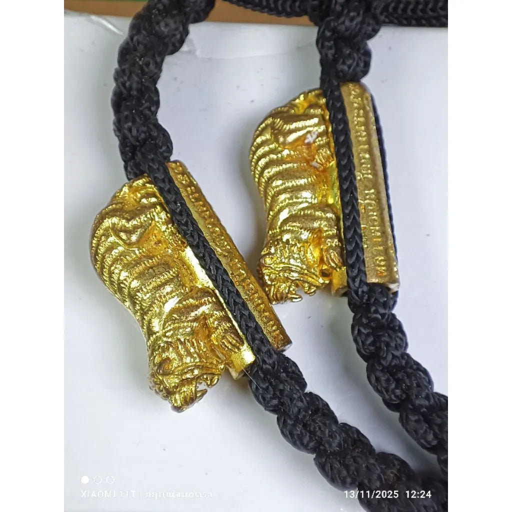 🐯 The Roar of Dominance: Takrut "Big Single Tiger" Wristband (Year 2016) - Luang Phor Pern, Wat Bang Phra
