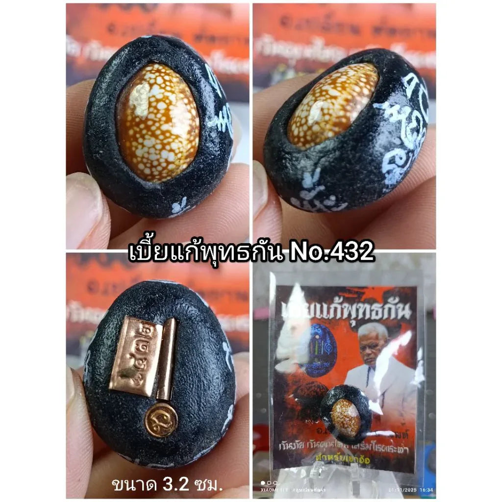 🐚 THE SHIELD OF FATE: BIA GAE PHUT-KAN ✨ The Destiny Transformer: Arjan Plien "Bia Gae Phut-Kan" & "Takrut Phan Nor Mo" – The Sacred Cowrie of Protection & Luck Enhancement Buddhist amulet