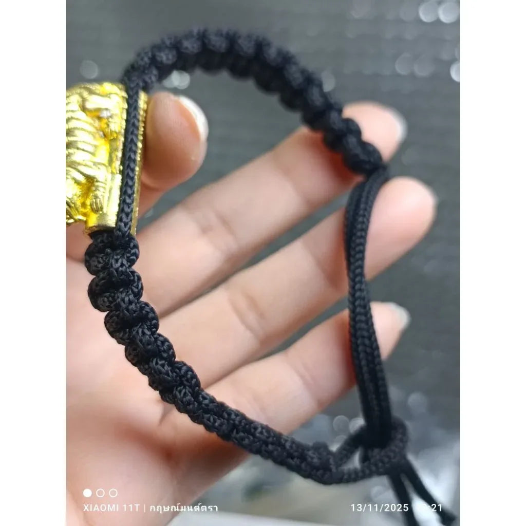 🐯 The Roar of Dominance: Takrut "Big Single Tiger" Wristband (Year 2016) - Luang Phor Pern, Wat Bang Phra
