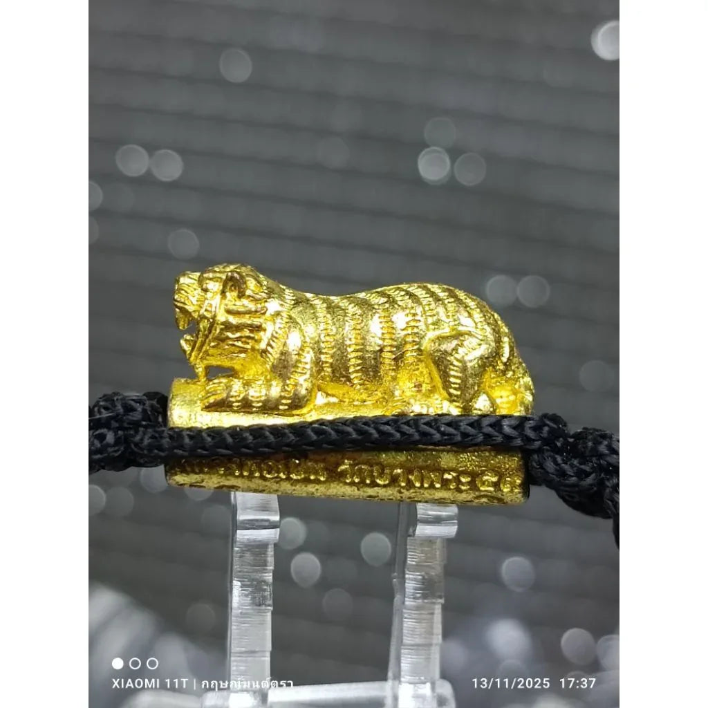 🐯 The Roar of Dominance: Takrut "Big Single Tiger" Wristband (Year 2016) - Luang Phor Pern, Wat Bang Phra