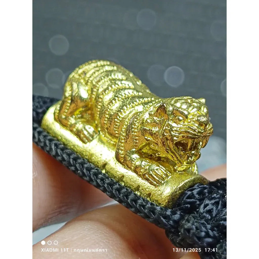 🐯 The Roar of Dominance: Takrut "Big Single Tiger" Wristband (Year 2016) - Luang Phor Pern, Wat Bang Phra Default Title