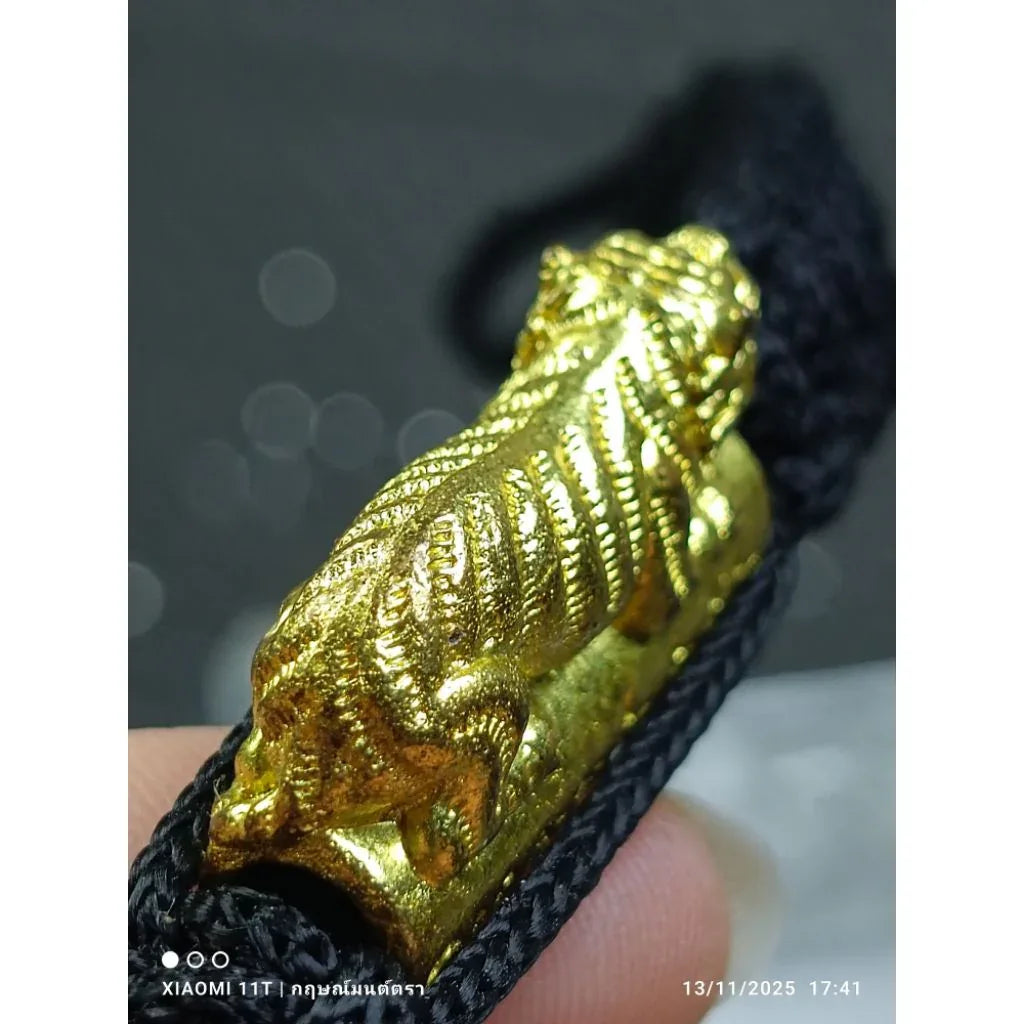 🐯 The Roar of Dominance: Takrut "Big Single Tiger" Wristband (Year 2016) - Luang Phor Pern, Wat Bang Phra