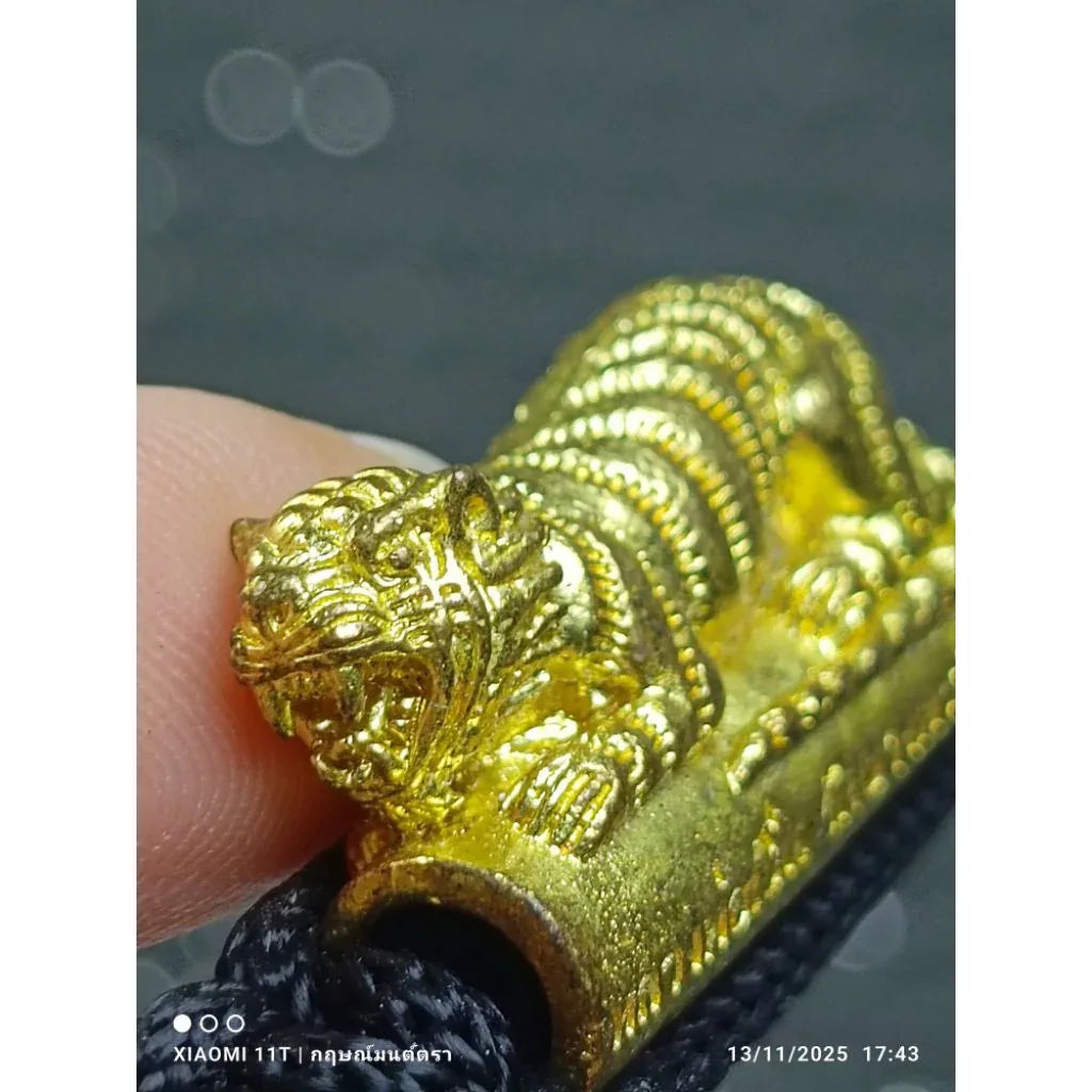 🐯 The Roar of Dominance: Takrut "Big Single Tiger" Wristband (Year 2016) - Luang Phor Pern, Wat Bang Phra