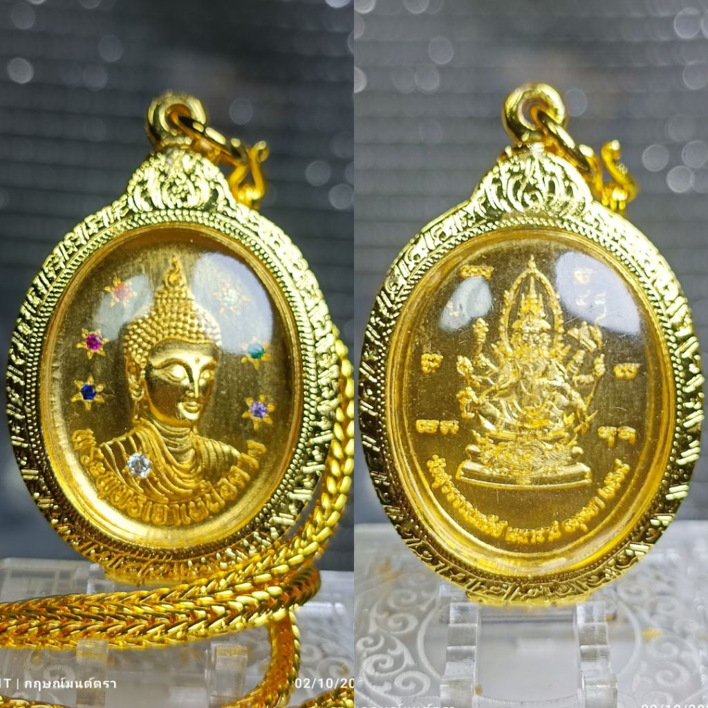 🌅 "Lord Buddha Above Fate" Gold Amulet: 2025 Edition by Luang Pu Sangiam (Wat Suwan Chedi) – with Italian Gold Casing & 24" Necklace – Conquer Destiny & Wealth