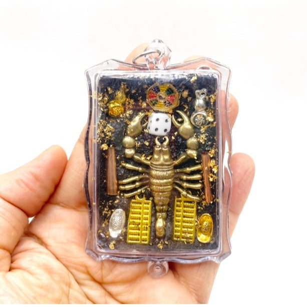 ✨ Imperial Golden Scorpio "Goy-Sap" (Infinite Wealth-Harvester): Sacred Alchemy Talisman with Mystical Enchantment Wax and Holy Mass Infusion for Financial Domination and Evil-Warding by Luang Phor Mian, Wat Janeang (Elite Limited 399 Edition) Default Title
