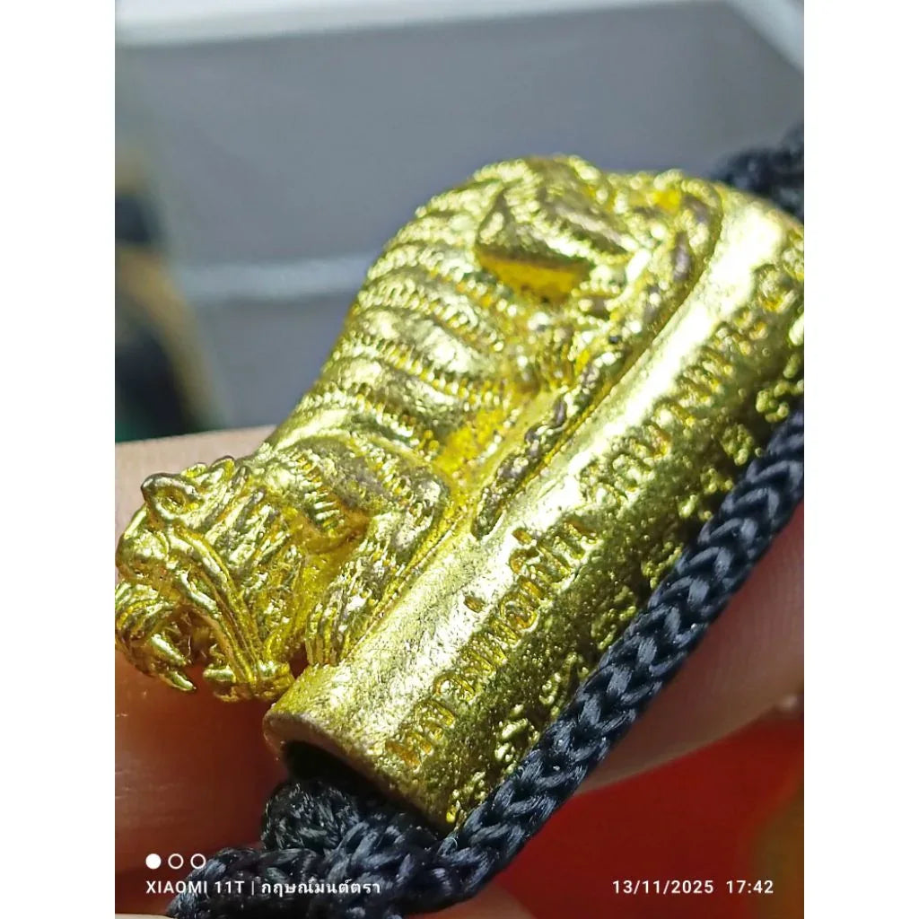 🐯 The Roar of Dominance: Takrut "Big Single Tiger" Wristband (Year 2016) - Luang Phor Pern, Wat Bang Phra