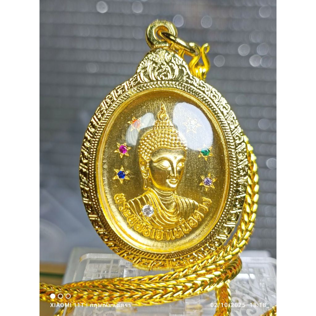 🌅 "Lord Buddha Above Fate" Gold Amulet: 2025 Edition by Luang Pu Sangiam (Wat Suwan Chedi) – with Italian Gold Casing & 24" Necklace – Conquer Destiny & Wealth