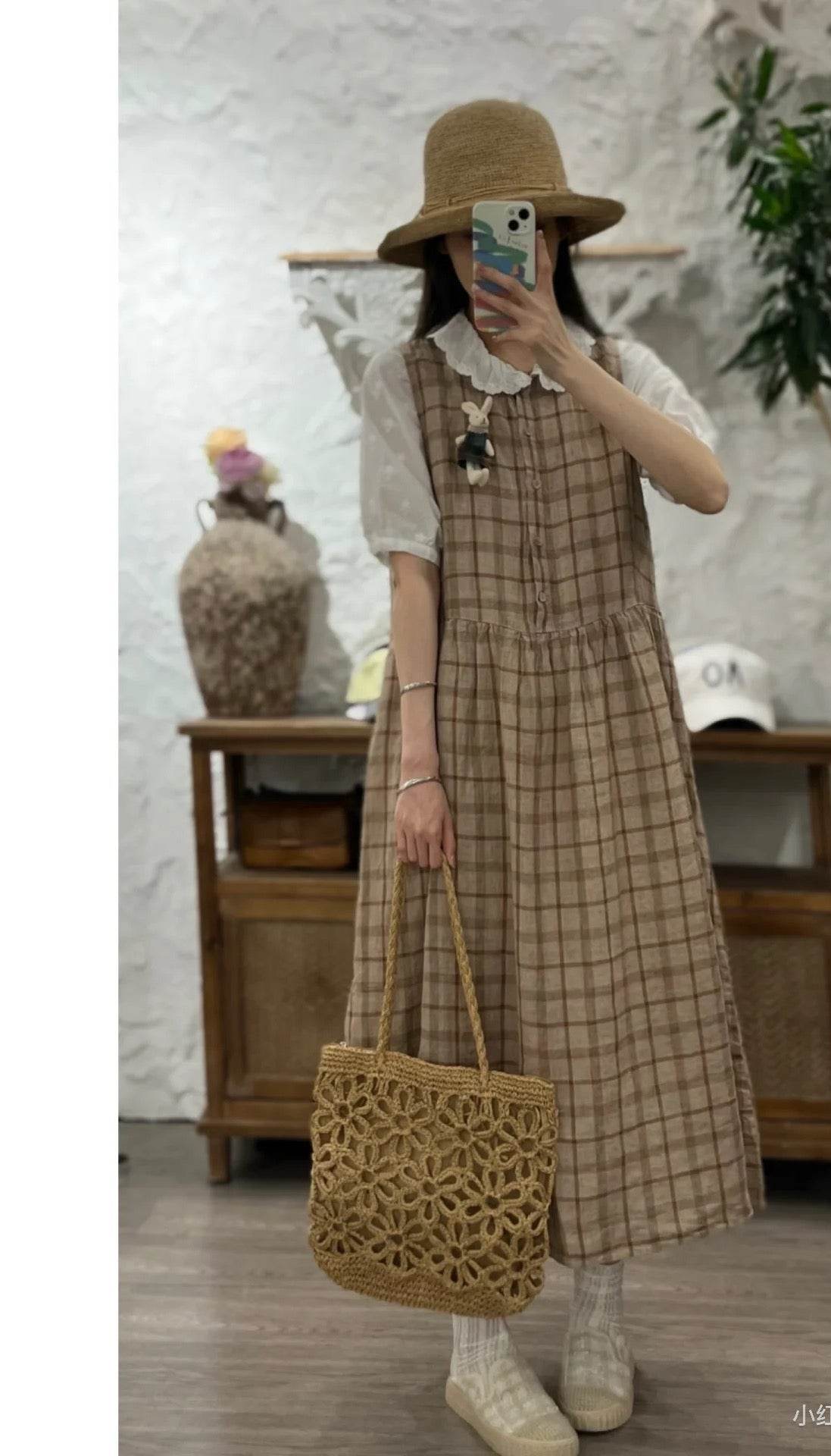 Handwoven Floral Mini Tote Bag for Women – Cotton Rope &amp; Natural Material | 30cm Shoulder Bag with Style &amp; Craftsmanship One-Sake.com khaki white off khaki-white off-