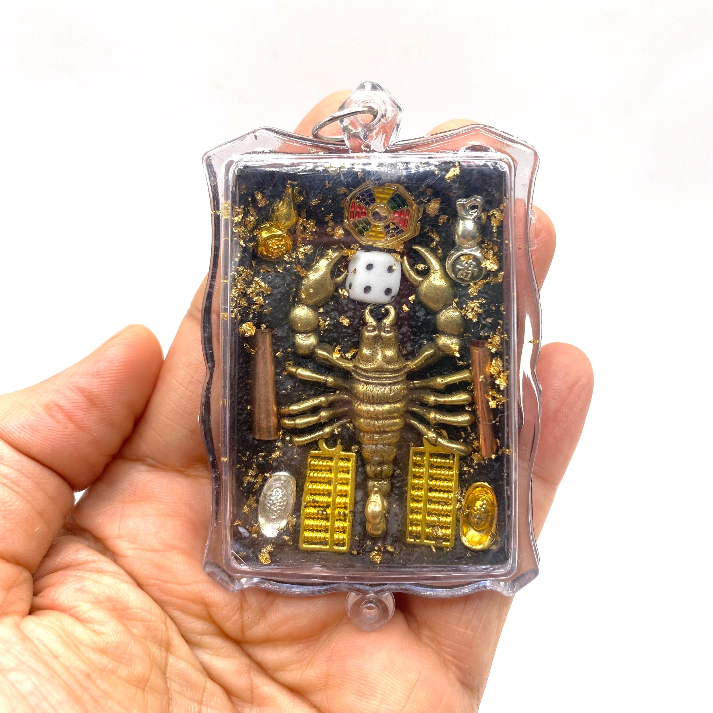 ✨ Imperial Golden Scorpio "Goy-Sap" (Infinite Wealth-Harvester): Sacred Alchemy Talisman with Mystical Enchantment Wax and Holy Mass Infusion for Financial Domination and Evil-Warding by Luang Phor Mian, Wat Janeang (Elite Limited 399 Edition)