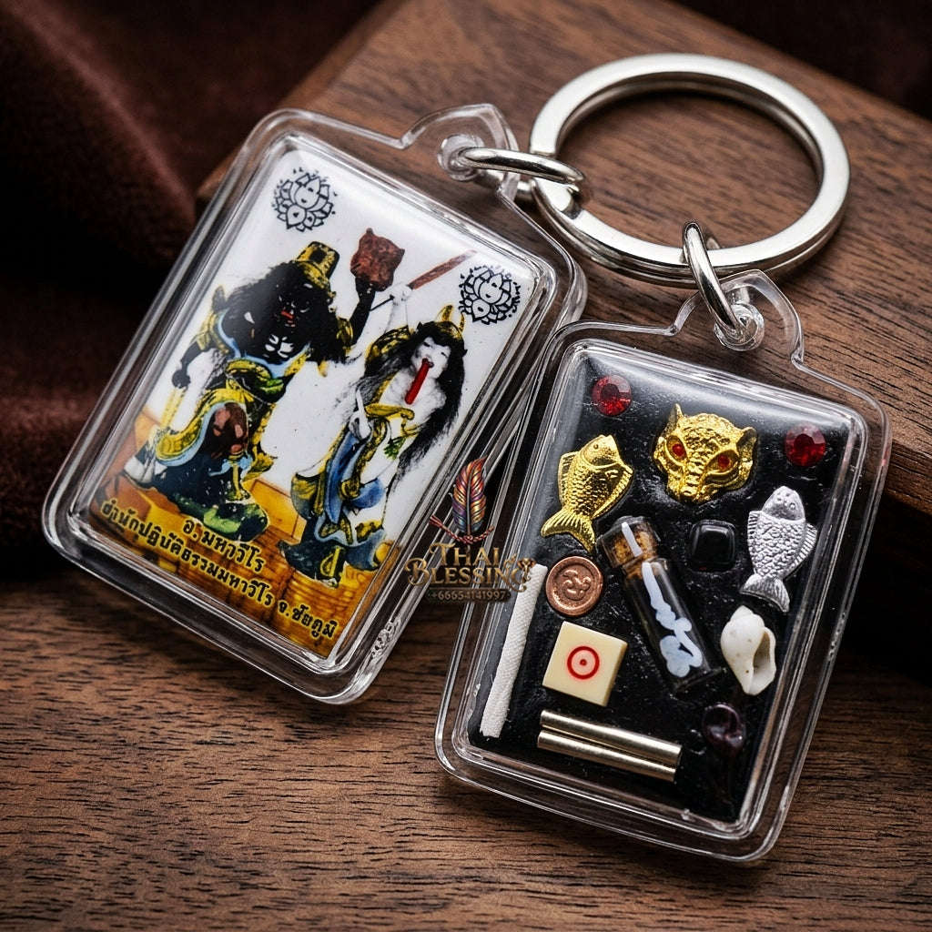 Thai Amulet Anti-Ghost & Occult Protection Chom Phut Black & White Master Locket Edition Phra Ajarn Amnat Maha Viro Thai Blessing Co By RURUECHA
