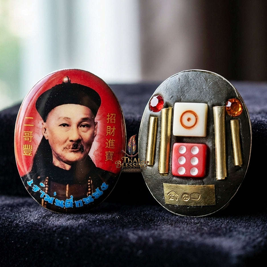 Thai Amulet Gambling Luck, Lottery Win & Wealth Attraction Chao Pho Yi Go Hong Locket Edition Luang Pu Leng Wat Nong Kae Samakkhi Tham Thai Blessing Co By RURUECHA