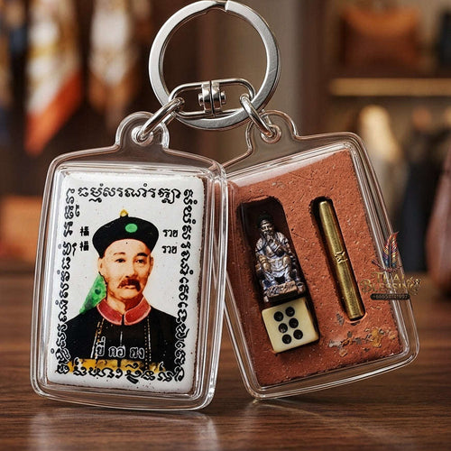Thai Amulet Gambling Luck, Lottery Win & Wealth Attraction Masterpiece Chao Pho Yi Go Hong & Chai Sing Ei Rectangular Waterproof Locket "Setthi Ruay Sap" Thai Blessing Co By RURUECHA