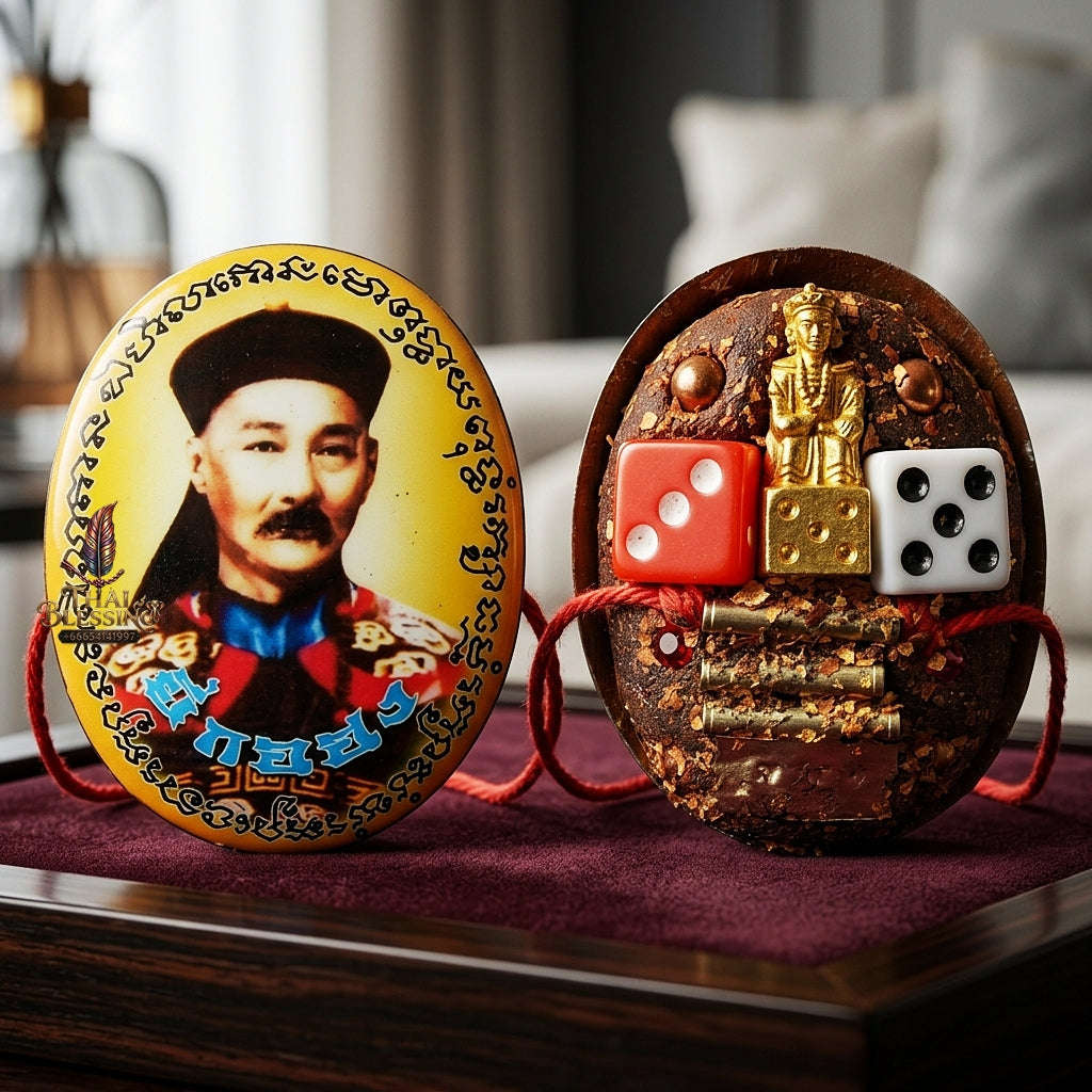 Thai Amulet Gambling Luck, Lottery Win & Wealth Attraction Masterpiece Chao Pho Yi Go Hong Locket Edition Luang Pu Yen Wat Kaeng Sadao Thai Blessing Co By RURUECHA