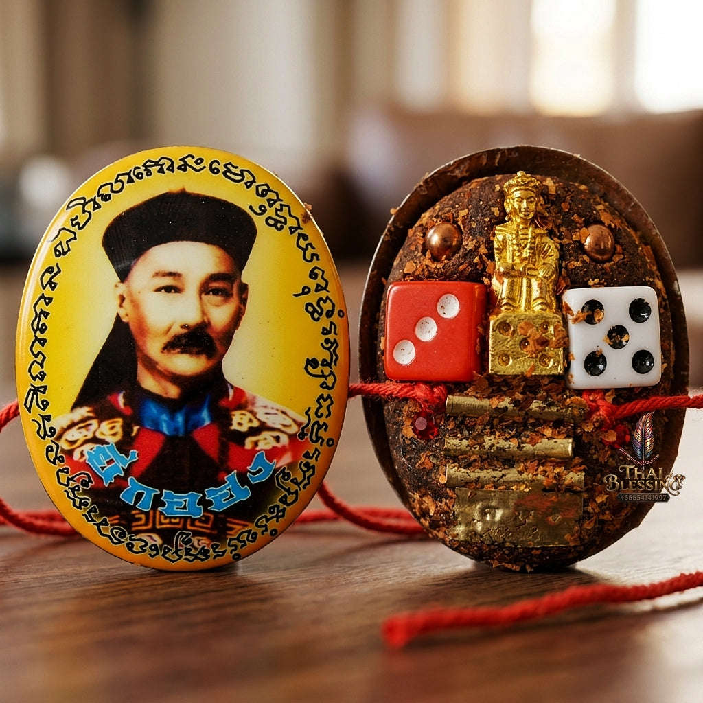Thai Amulet Gambling Luck, Lottery Win & Wealth Attraction Masterpiece Chao Pho Yi Go Hong Locket Edition Luang Pu Yen Wat Kaeng Sadao Thai Blessing Co By RURUECHA