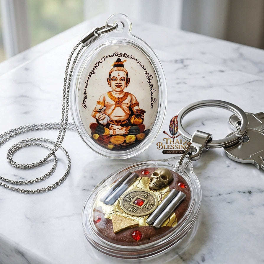 Thai Amulet Kuman Thong Wealth & Fortune Kuman Thong Locket Master Edition Phong Phrai Kumarn Matrix Phra Ajarn Tet Rang Si Wat San Ma Kiang Chiang Mai Thai Blessing Co By RURUECHA