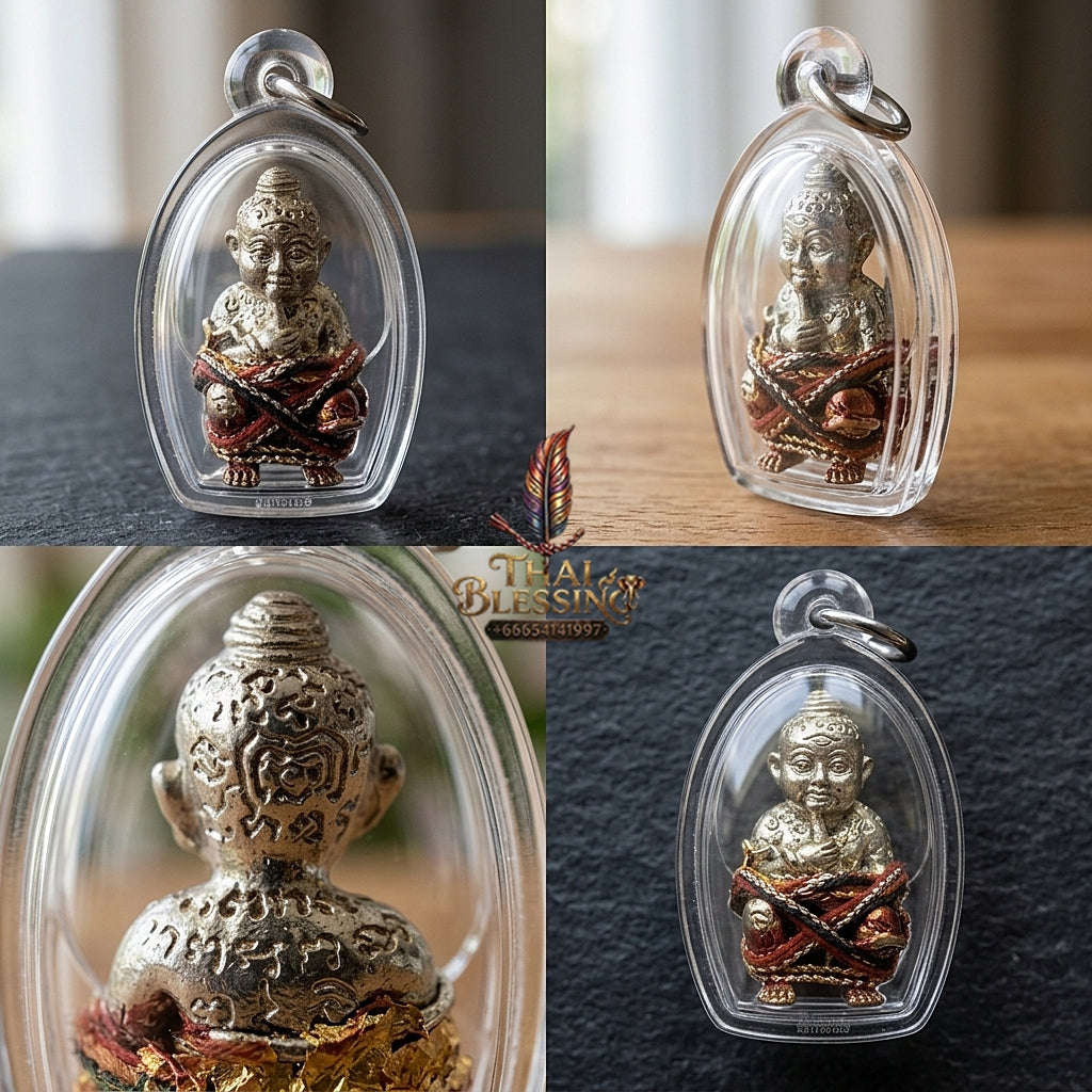 Thai Amulet Kuman Thong Wealth & Prosperity Kuman Thong Dut Rok Riak Sap Luang Pu Kham Sang Samnak Song Nong Hoi Kao Thai Blessing Co By RURUECHA