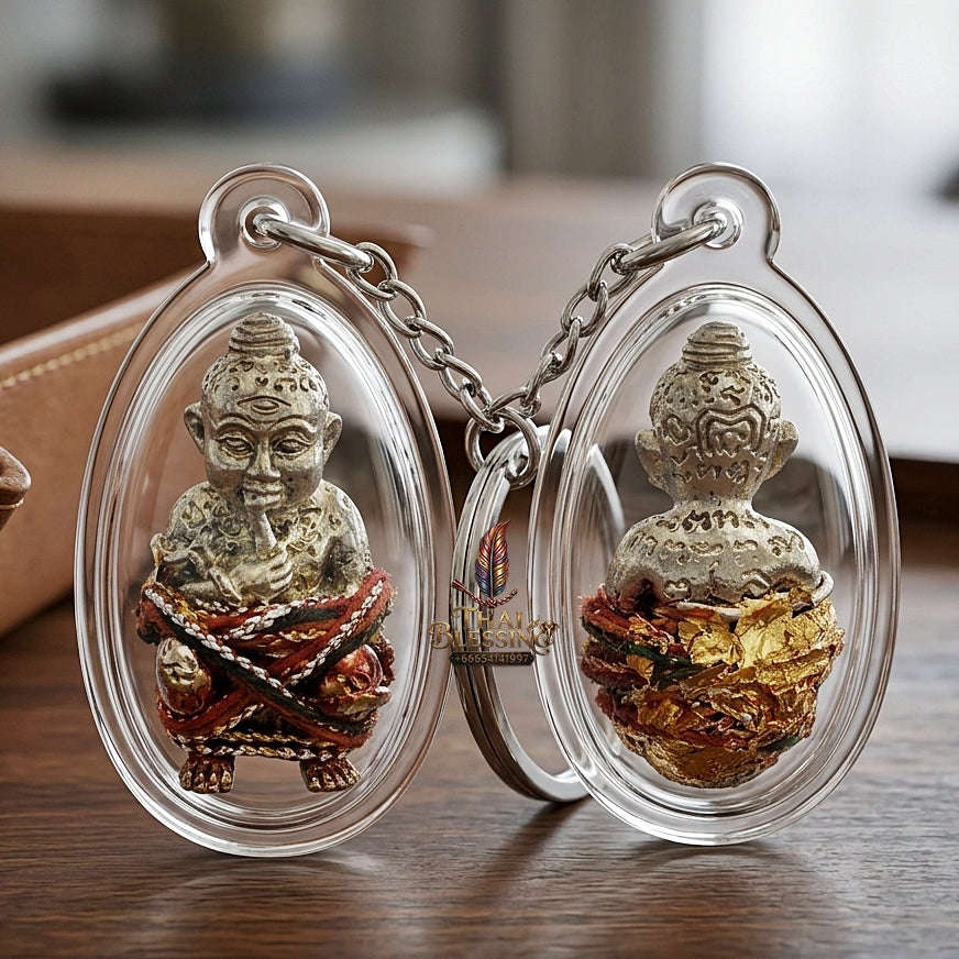 Thai Amulet Kuman Thong Wealth & Prosperity Kuman Thong Dut Rok Riak Sap Luang Pu Kham Sang Samnak Song Nong Hoi Kao Thai Blessing Co By RURUECHA