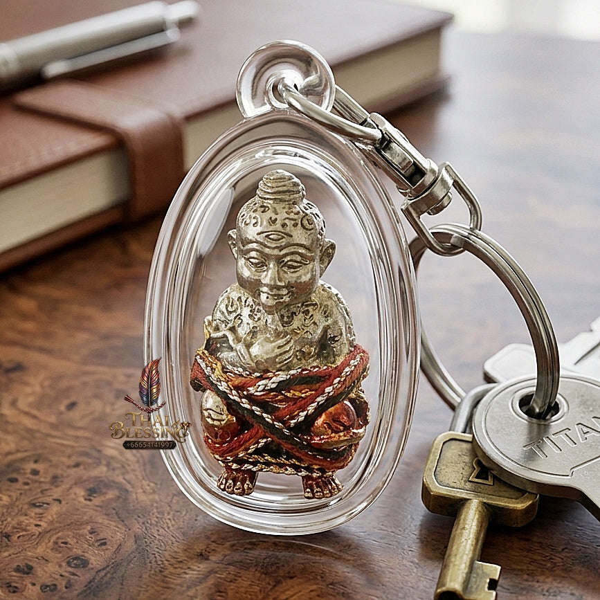 Thai Amulet Kuman Thong Wealth & Prosperity Kuman Thong Dut Rok Riak Sap Luang Pu Kham Sang Samnak Song Nong Hoi Kao Thai Blessing Co By RURUECHA