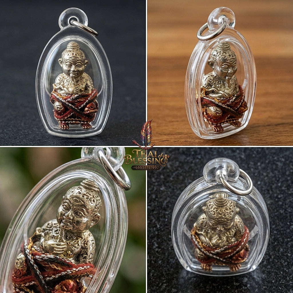 Thai Amulet Kuman Thong Wealth & Prosperity Kuman Thong Dut Rok Riak Sap Luang Pu Kham Sang Samnak Song Nong Hoi Kao Thai Blessing Co By RURUECHA