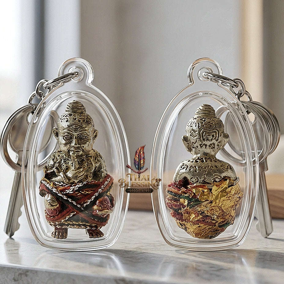 Thai Amulet Kuman Thong Wealth & Prosperity Kuman Thong Dut Rok Riak Sap Luang Pu Kham Sang Samnak Song Nong Hoi Kao Thai Blessing Co By RURUECHA