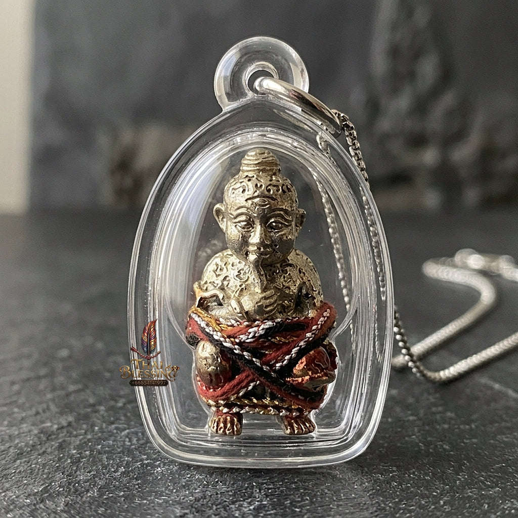 Thai Amulet Kuman Thong Wealth & Prosperity Kuman Thong Dut Rok Riak Sap Luang Pu Kham Sang Samnak Song Nong Hoi Kao Thai Blessing Co By RURUECHA