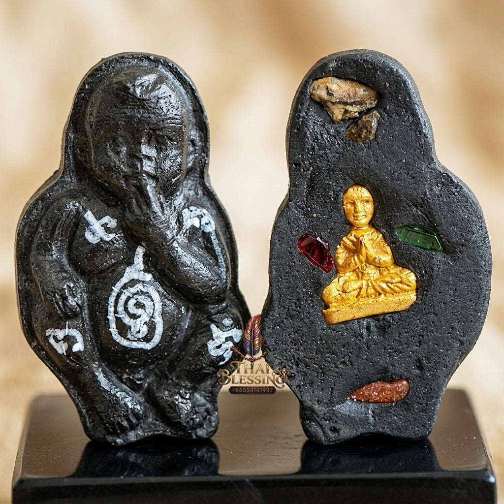 Thai Amulet Kuman Thong Wealth & Protection Kuman Thong Khongdet Sacred Cemetery Soil & Pong Phrai Kumarn Powder Matrix Thai Blessing Co By RURUECHA