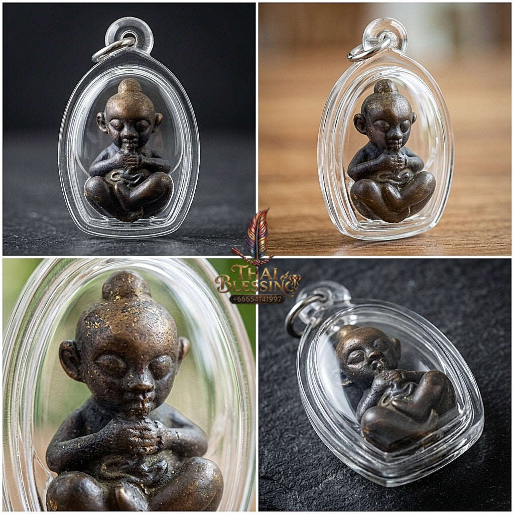 Thai Amulet Kuman Thong Wealth & Protection Kuman Thong Rap Sap Khanong Rit Necromantic Metal Luang Pho Koy Wat Khao Din Tai Thai Blessing Co By RURUECHA