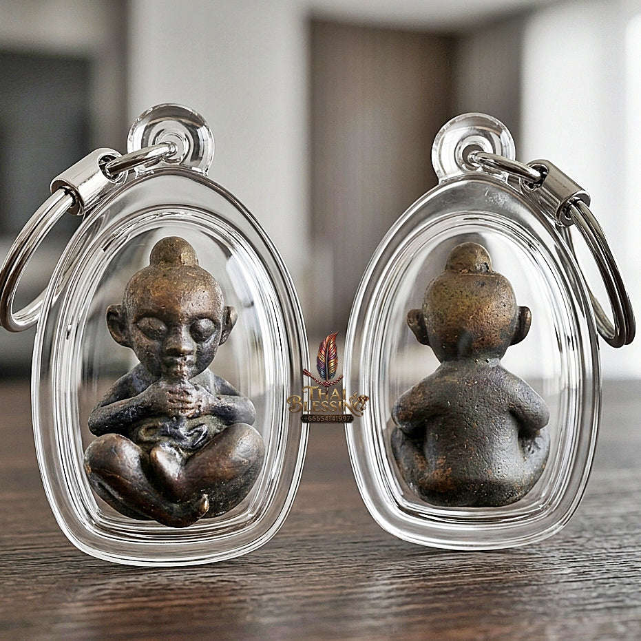 Thai Amulet Kuman Thong Wealth & Protection Kuman Thong Rap Sap Khanong Rit Necromantic Metal Luang Pho Koy Wat Khao Din Tai Thai Blessing Co By RURUECHA