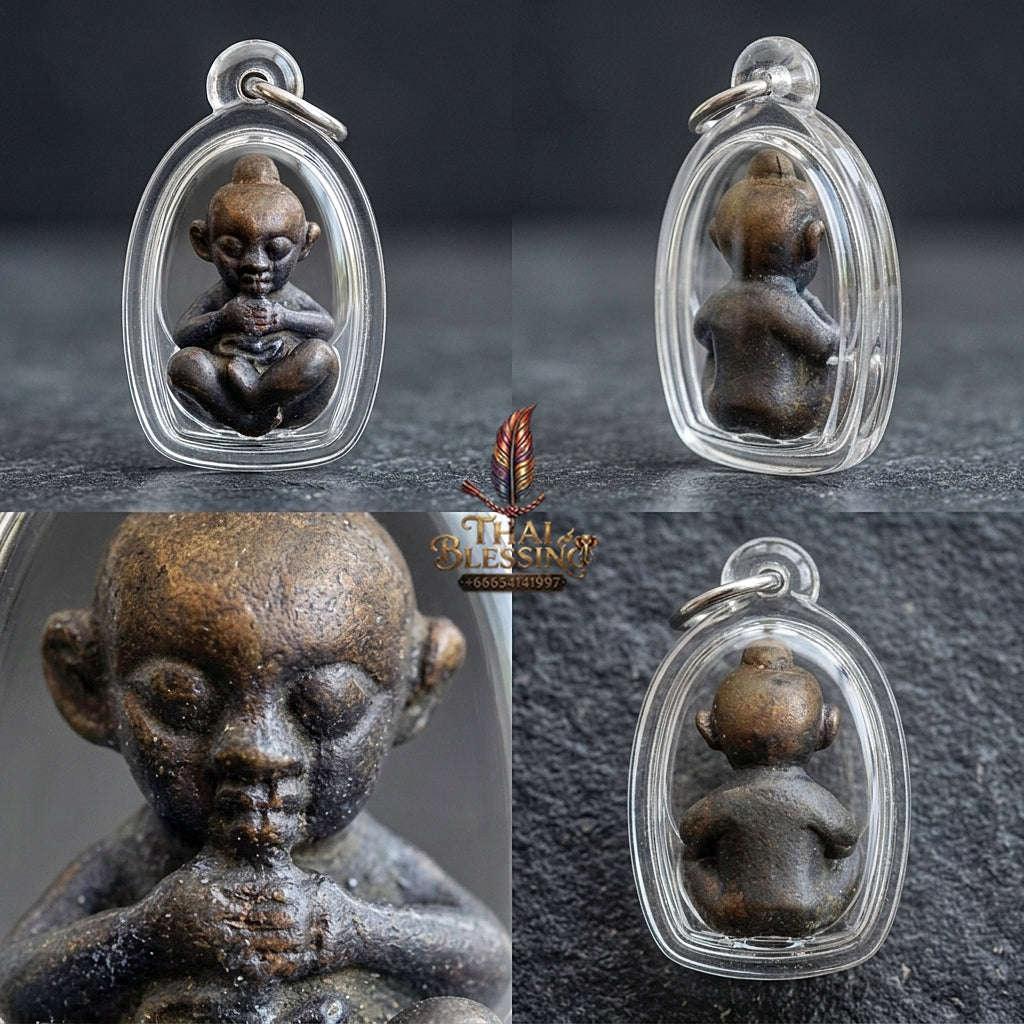 Thai Amulet Kuman Thong Wealth & Protection Kuman Thong Rap Sap Khanong Rit Necromantic Metal Luang Pho Koy Wat Khao Din Tai Thai Blessing Co By RURUECHA
