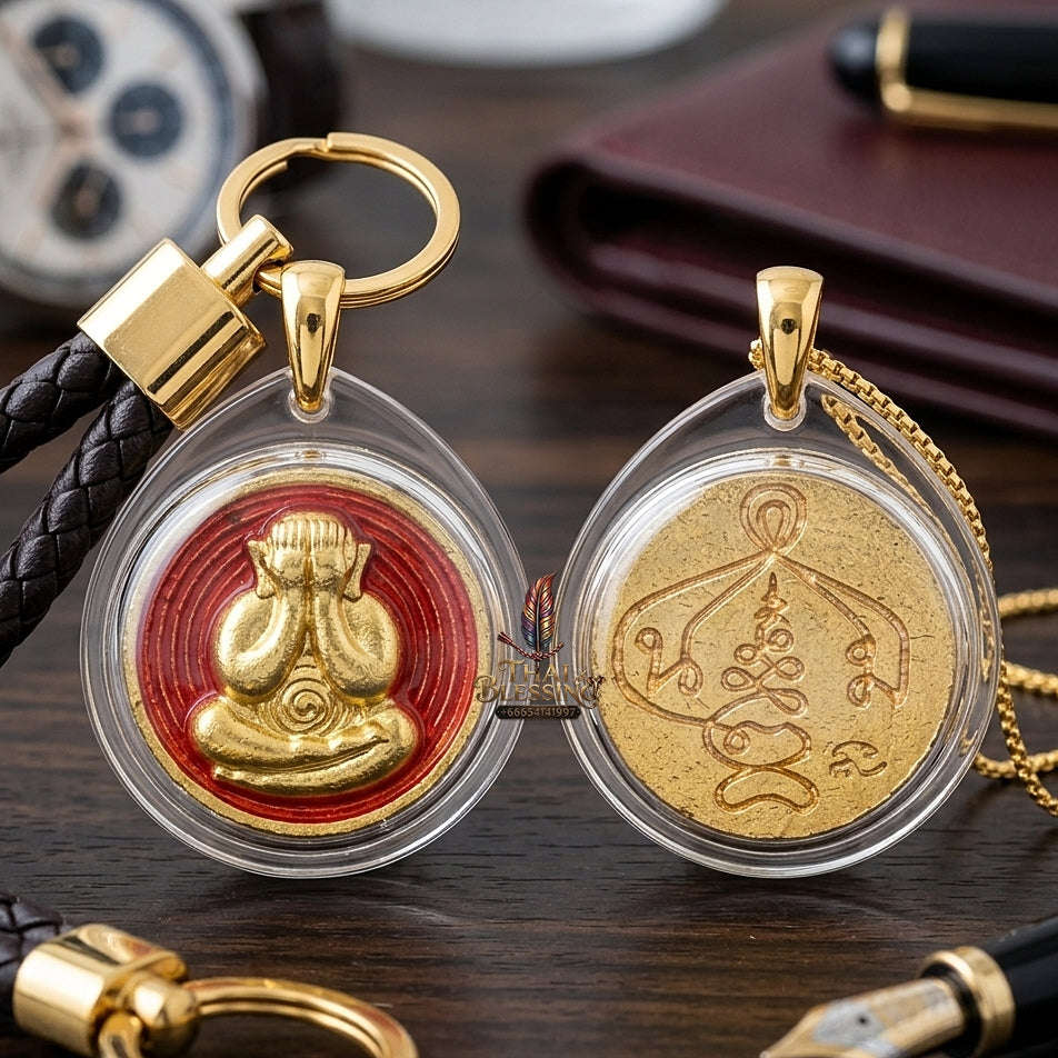 Thai Amulet Maha Lap & Kaa Khaay Ultimate Wealth-Attraction Curio — 2022 Sovereign Phra Pidta Met Kradum Ajarn Plian Hathayanont Thai Blessing Co By RURUECHA
