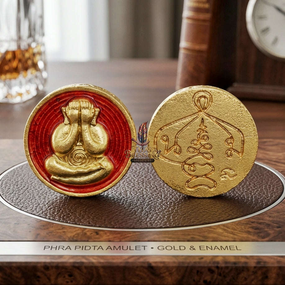 Thai Amulet Maha Lap & Kaa Khaay Ultimate Wealth-Attraction Curio — 2022 Sovereign Phra Pidta Met Kradum Ajarn Plian Hathayanont Thai Blessing Co By RURUECHA