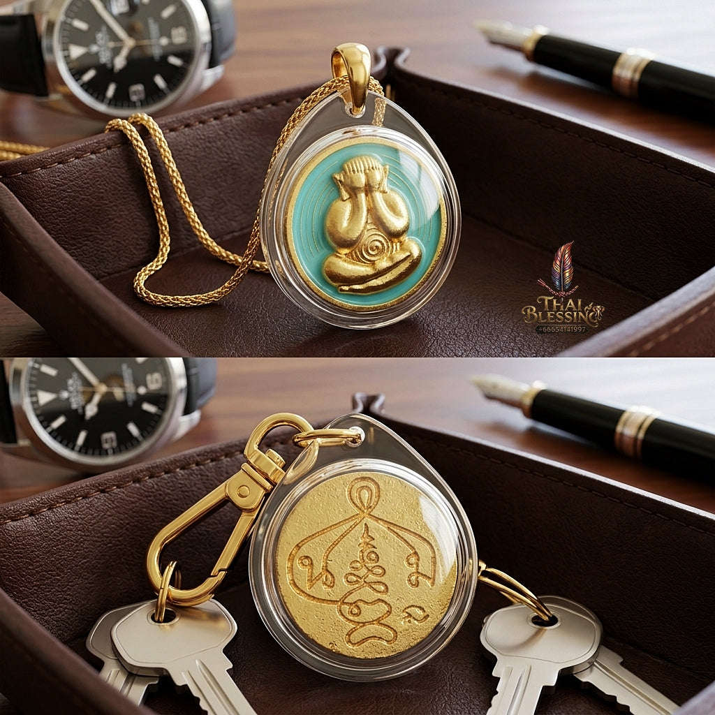 Thai Amulet Maha Lap & Kaa Khaay Ultimate Wealth-Attraction Curio — 2022 Sovereign Phra Pidta Met Kradum Ajarn Plian Hathayanont Thai Blessing Co By RURUECHA