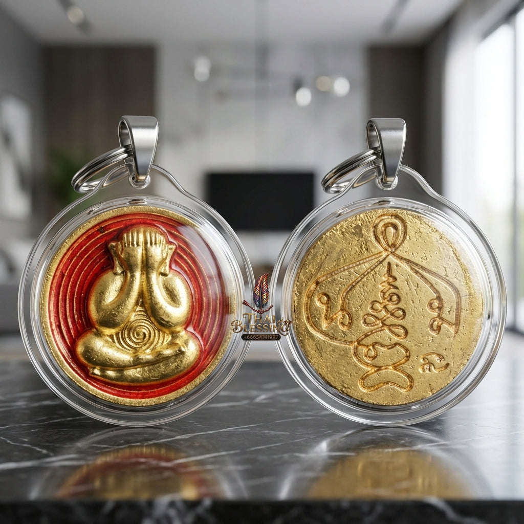 Thai Amulet Maha Lap & Kaa Khaay Ultimate Wealth-Attraction Curio — 2022 Sovereign Phra Pidta Met Kradum Ajarn Plian Hathayanont Thai Blessing Co By RURUECHA