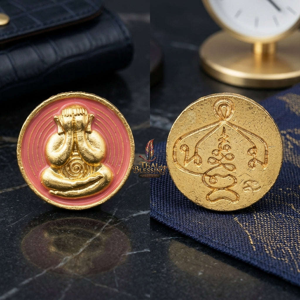 Thai Amulet Maha Lap & Kaa Khaay Ultimate Wealth-Attraction Curio — 2022 Sovereign Phra Pidta Met Kradum Ajarn Plian Hathayanont Thai Blessing Co By RURUECHA