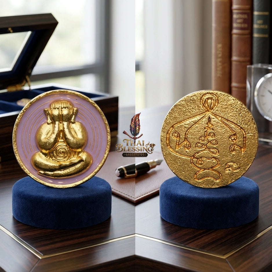 Thai Amulet Maha Lap & Kaa Khaay Ultimate Wealth-Attraction Curio — 2022 Sovereign Phra Pidta Met Kradum Ajarn Plian Hathayanont Thai Blessing Co By RURUECHA