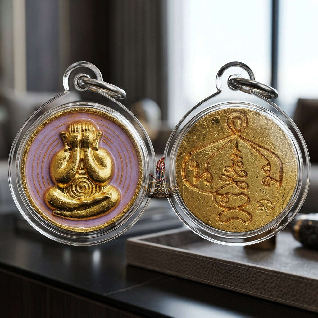 Thai Amulet Maha Lap & Kaa Khaay Ultimate Wealth-Attraction Curio — 2022 Sovereign Phra Pidta Met Kradum Ajarn Plian Hathayanont Thai Blessing Co By RURUECHA