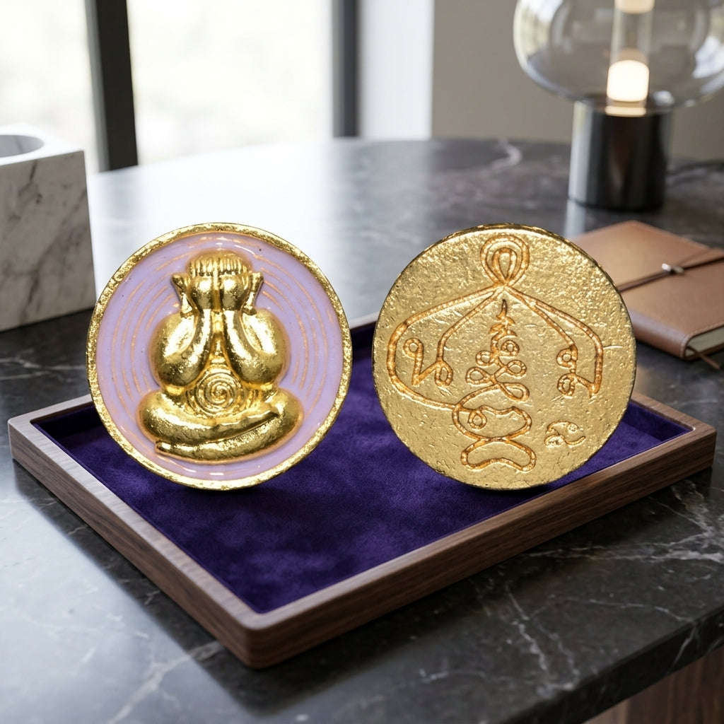 Thai Amulet Maha Lap & Kaa Khaay Ultimate Wealth-Attraction Curio — 2022 Sovereign Phra Pidta Met Kradum Ajarn Plian Hathayanont Thai Blessing Co By RURUECHA