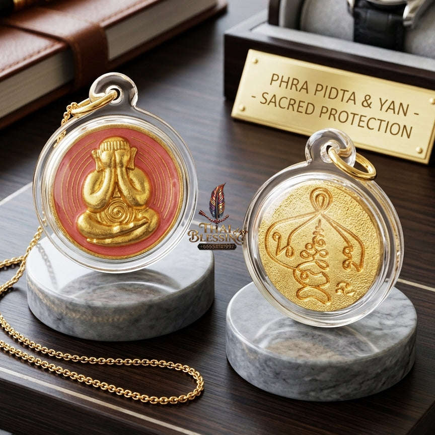 Thai Amulet Maha Lap & Kaa Khaay Ultimate Wealth-Attraction Curio — 2022 Sovereign Phra Pidta Met Kradum Ajarn Plian Hathayanont Thai Blessing Co By RURUECHA
