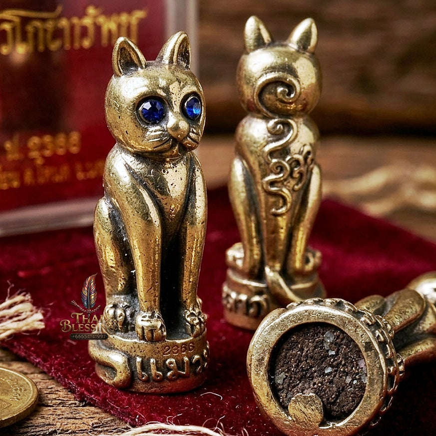 Thai Amulet Maha Lap & Kaa Khaay Ultimate Wealth-Attraction Maeo Maha Lap "Kuman Koy Sap" Alpaka White Metal Thai Blessing Co By RURUECHA