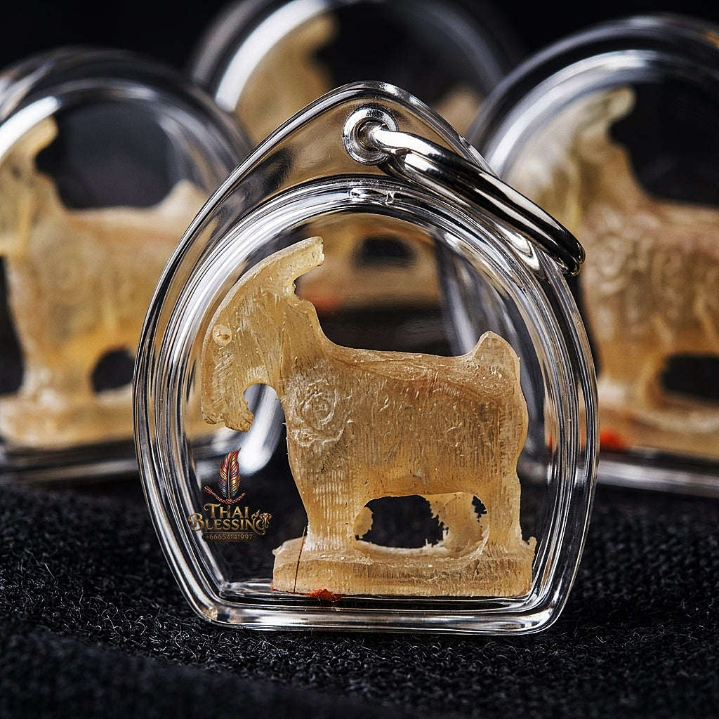Thai Amulet Maha Lap & Kaa Khaay Ultimate Wealth-Attraction Phae Maha Lap "Mang Mi Ngoen Thong" Carved Albino Buffalo Horn Luang Pu Key Wat Si Lamyong Thai Blessing Co By RURUECHA