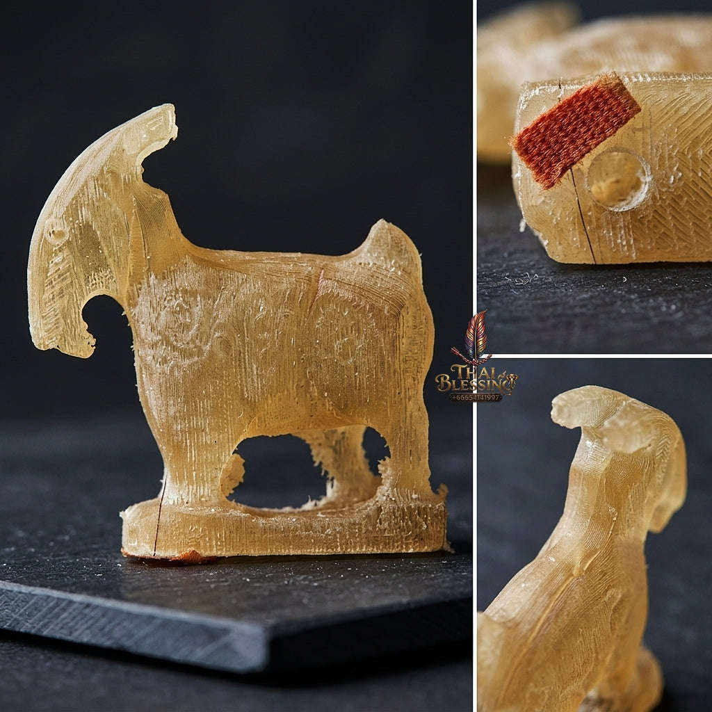 Thai Amulet Maha Lap & Kaa Khaay Ultimate Wealth-Attraction Phae Maha Lap "Mang Mi Ngoen Thong" Carved Albino Buffalo Horn Luang Pu Key Wat Si Lamyong Thai Blessing Co By RURUECHA