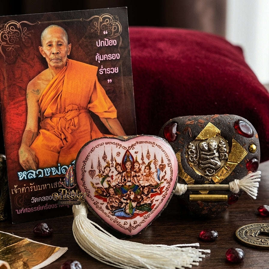 Thai Amulet Maha Saneh & Metta Maha Niyom 7 Nari Phan Lak Locket Masterpiece Edition Luang Pho Khoen Wat Khlong Buri Sa Kaeo Thai Blessing Co By RURUECHA