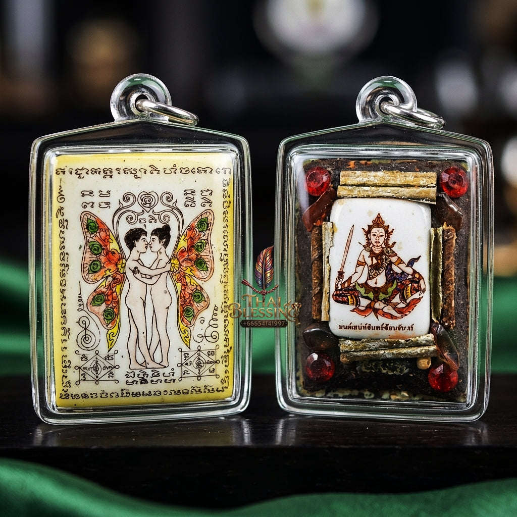 Thai Amulet Maha Saneh & Metta Maha Niyom Ultimate Charm Curio 2013 Sovereign Inn Khu Nang Long Ong Kru Large Locket Luang Pu In Wat Nong Mek Thai Blessing Co By RURUECHA