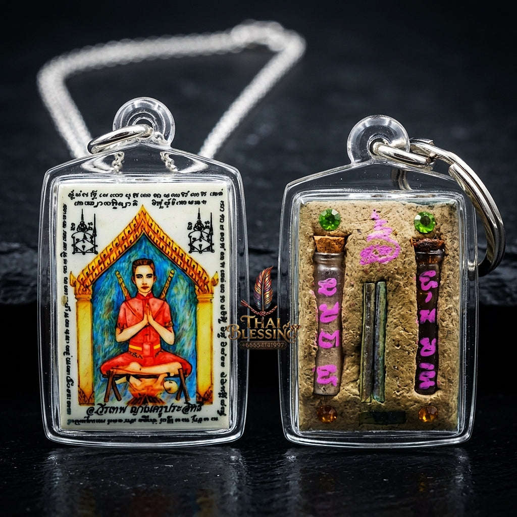 Thai Amulet Maha Saneh & Metta Maha Niyom Ultimate Masterpiece — 2014 Sovereign Khunphaen Phrai Kumarn "Ong Kru" Master Locket Edition Ajarn Wirathep Nankru Prasit Thai Blessing Co By RURUECHA