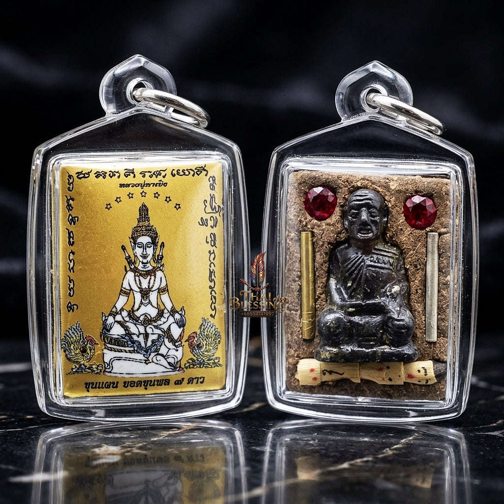 Thai Amulet Maha Saneh, Metta & Spiritual Power Khunphaen Yot Khunphon 7 Dao Locket Edition Khru Ba Kham Peng Samnak Song Makha Ngam Thai Blessing Co By RURUECHA