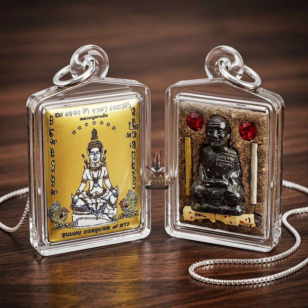 Thai Amulet Maha Saneh, Metta & Spiritual Power Khunphaen Yot Khunphon 7 Dao Locket Edition Khru Ba Kham Peng Samnak Song Makha Ngam Thai Blessing Co By RURUECHA