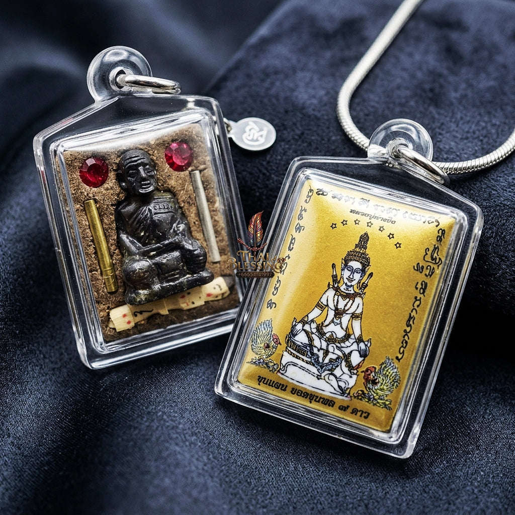 Thai Amulet Maha Saneh, Metta & Spiritual Power Khunphaen Yot Khunphon 7 Dao Locket Edition Khru Ba Kham Peng Samnak Song Makha Ngam Thai Blessing Co By RURUECHA